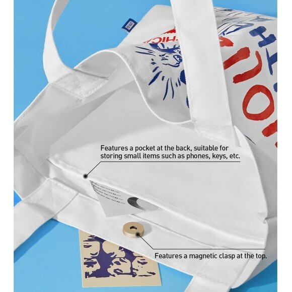 New Dimoo's Holiday in the USA Canvas Tote Bag Pop Mart No Longer Available - Picture 2 of 4